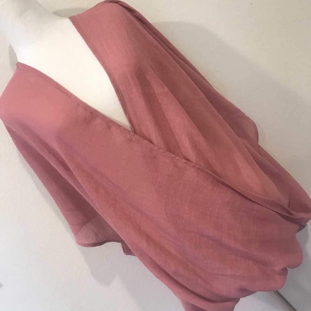 Forever 21 High Low Surplice Muave Pinkish Blouse